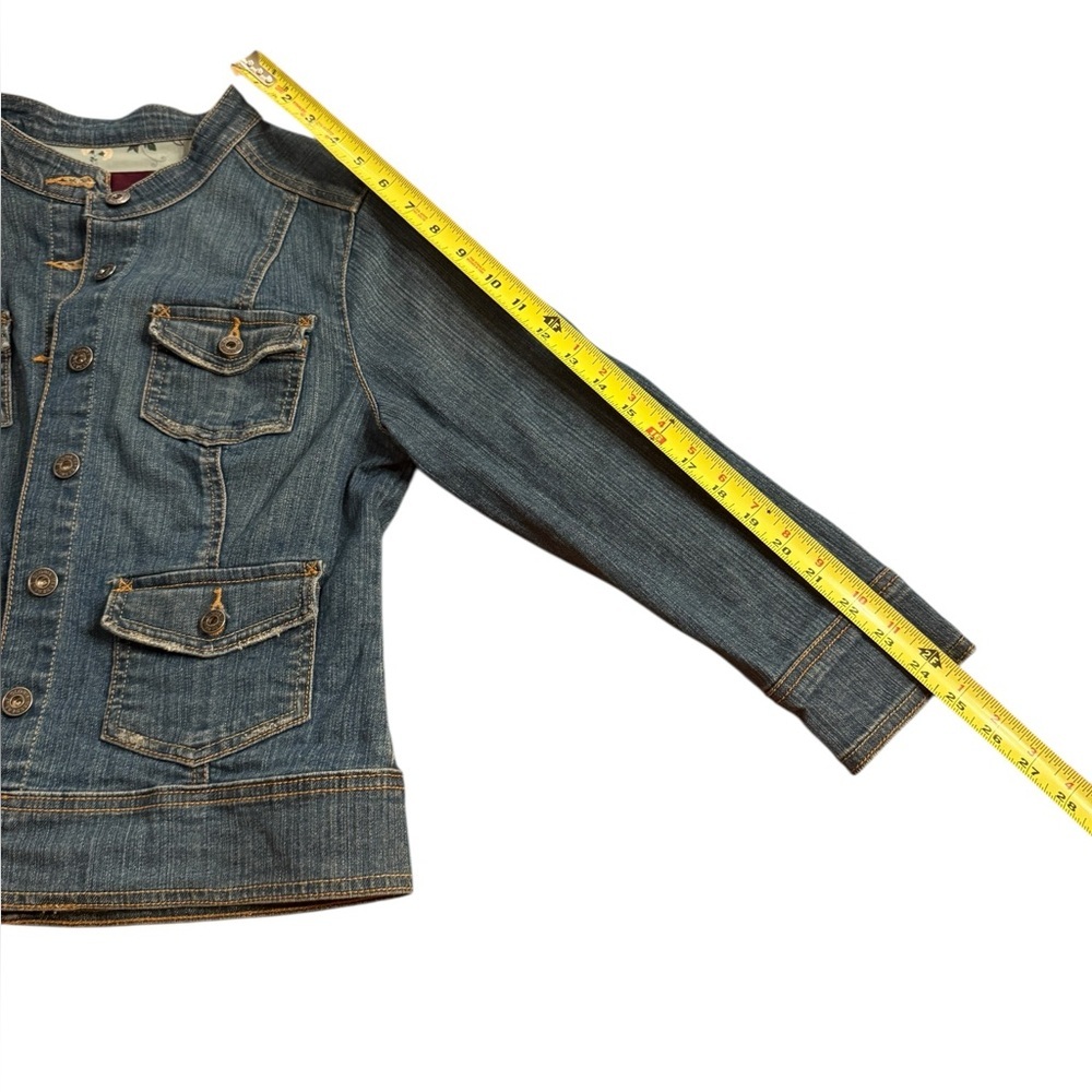 Gloria Vanderbilt Jean Jacket, Denim, Blue, Pockets, Button Down~Medium Petite - Picture 13 of 13
